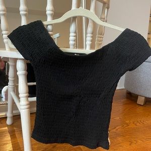 American Rag off the shoulder ribbed crop top
